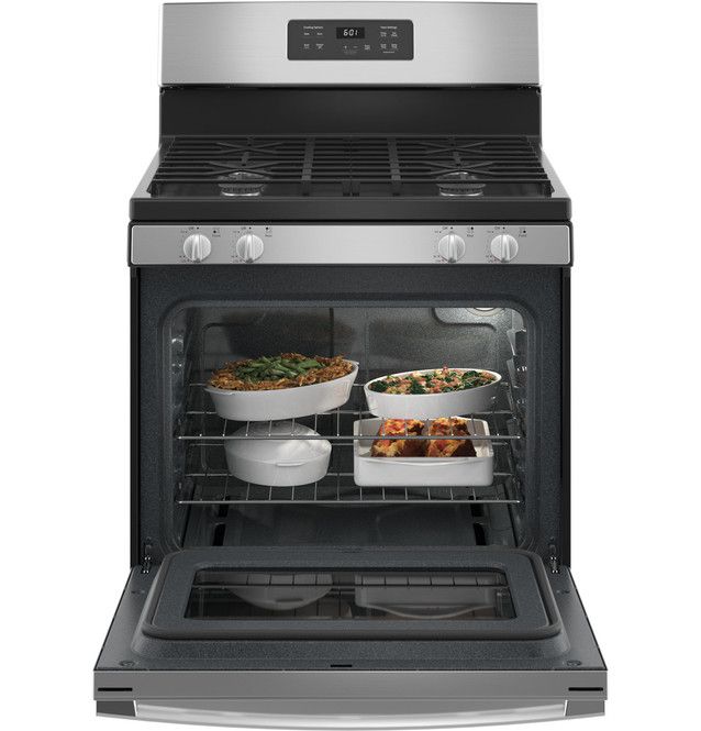 GE® 30" Stainless Steel Freestanding Natural Gas Range-3