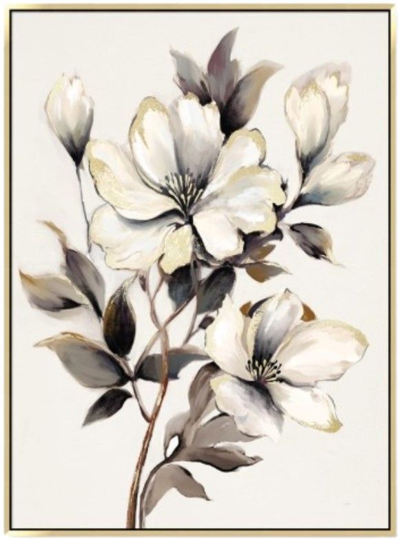 Classy Living Mindful Gilded Whisper Floral Wall Art-0