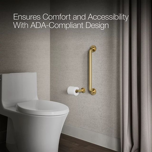 KOHLER® Contemporary Vibrant Brushed Moderne Brass 18" Grab Bar-3