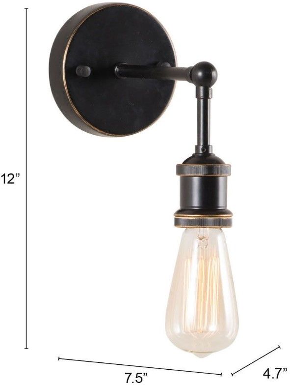 Zuo® Modern Miserite Black Wall Lamp-1