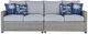 Signature Design by Ashley® Naples Beach 3-Piece Light Gray Fabric/Wicker Curved Outdoor Sectional-3