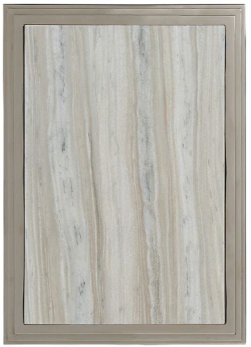 Lexington Home Ariana Athene Silver White End Table with Platinum Stainless Base-2