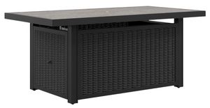 Signature Design by Ashley® Beachcroft Black/Light Gray Aluminum/Resin Outdoor Fire Pit Table