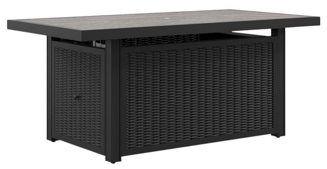 Signature Design by Ashley® Beachcroft Black/Light Gray Aluminum/Resin Outdoor Fire Pit Table