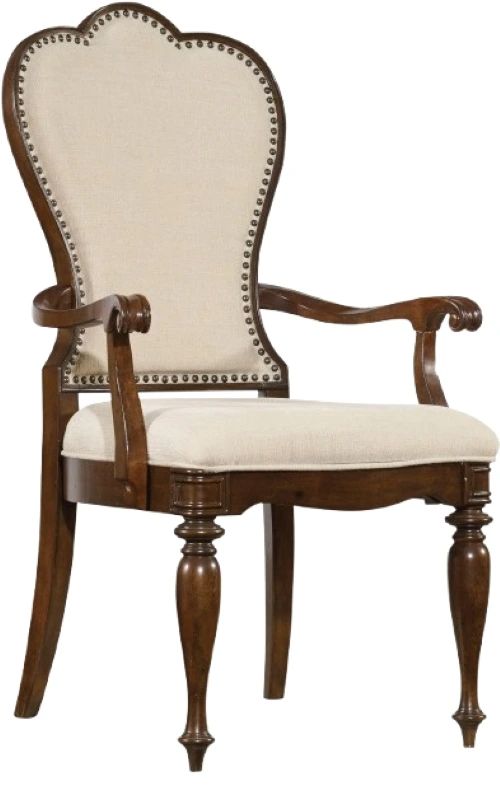 Hooker® Furniture Leesburg Alabaster/Mahogany Dining Arm Chair-0
