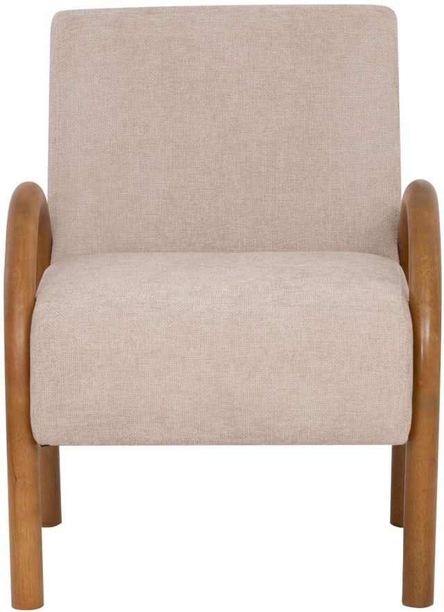 Linon Jillian Tan/Walnut Upholstered Chair-2