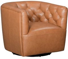 Leather Italia™ Cambria Mira Carmel Saddle Swivel Chair