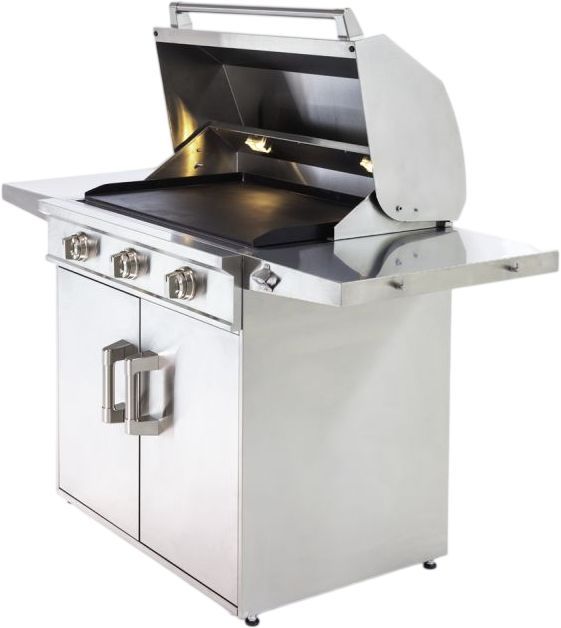 Induction Hardware 36" Stainless Steel Outdoor Built-In Induction Griddle with Cart-1