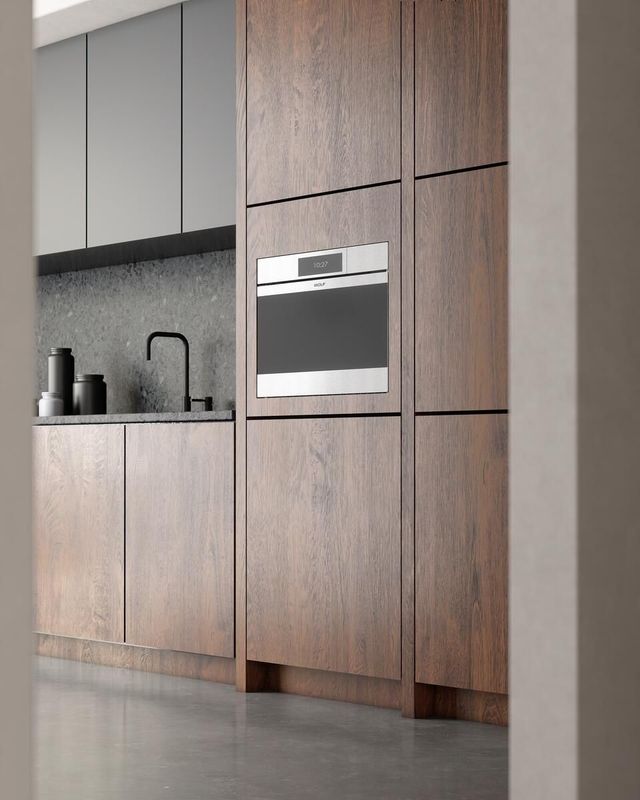 Wolf® M Series Contemporary 24" Stainless Steel Single Electric Wall Oven-3