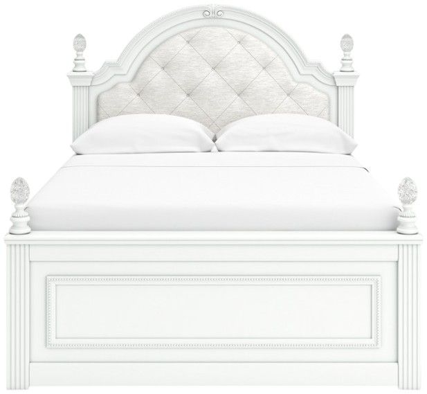 Signature Design by Ashley® Maylilly White Youth Full Upholstered Panel Bed-2