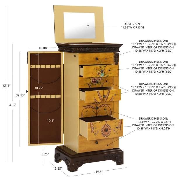 Powell® Jasleen Antique Parchment Jewelry Armoire-2