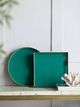 A & B Home Mimosa Turquoise Round Tray-5
