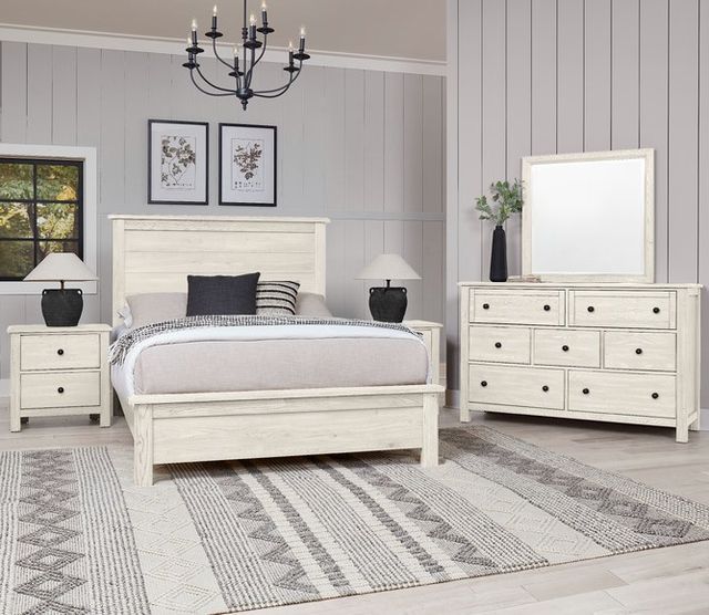 Artisan & Post by Vaughan-Bassett Weathered White Farmhouse Queen Panel Bed-1