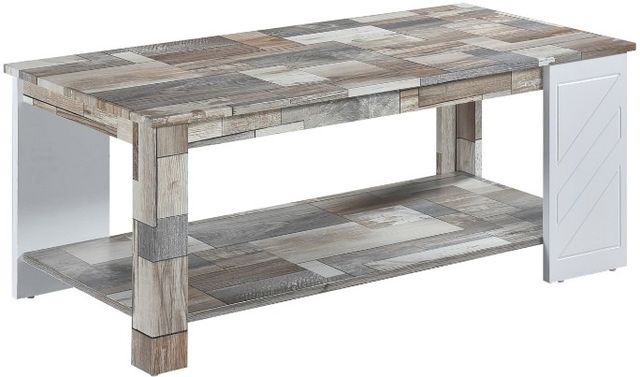 Mazin Furniture Brooke Rustic Gray/White Coffee Table-0