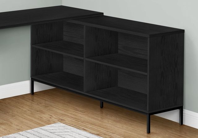 Monarch Specialties Inc. Black Oak L-Shaped Office Desk-2