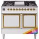 Ilve® Nostalgie II Noblesse 40'' Custom RAL Color Pro Style Dual Fuel Range with Brass Trim-0