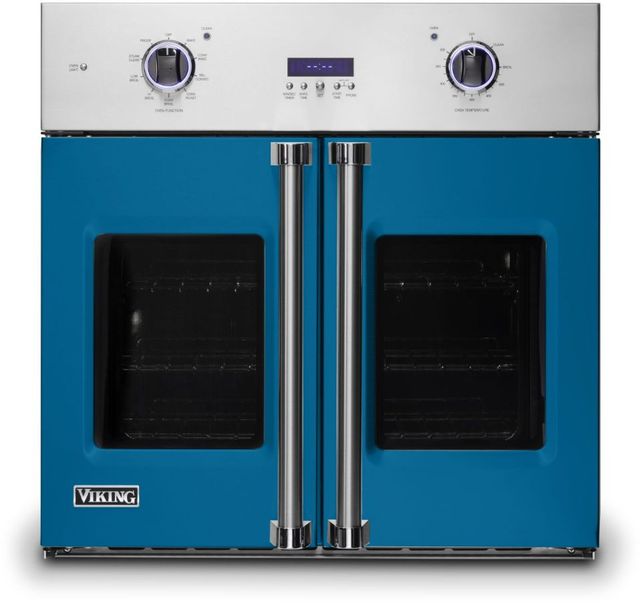 Viking® Professional 7 Series 30" Alluvial Blue Built In Single Electric French Door Wall Oven-0