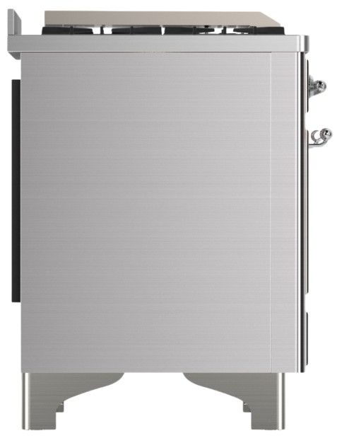 Ilve® Majestic III 40" Stainless Steel Pro Style Dual Fuel Natural Gas Range with Triple Glass Door and Chrome Trim-3