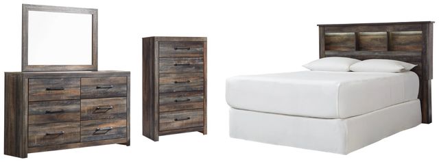 Signature Design by Ashley® Drystan 4-Piece Multi Queen/Full Bookcase Headboard Set-0