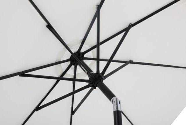 Meridian Furniture Fiji Matte Black/White Aluminum Outdoor Patio Umbrella and Round Base-4