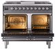 Ilve® Nostalgie II Noblesse 40'' Graphite Matte Pro Style Dual Fuel Range with Chrome Trim-1