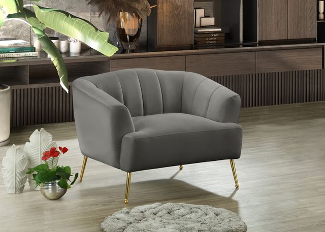 Meridian Furniture Tori Grey Velvet Chair-1
