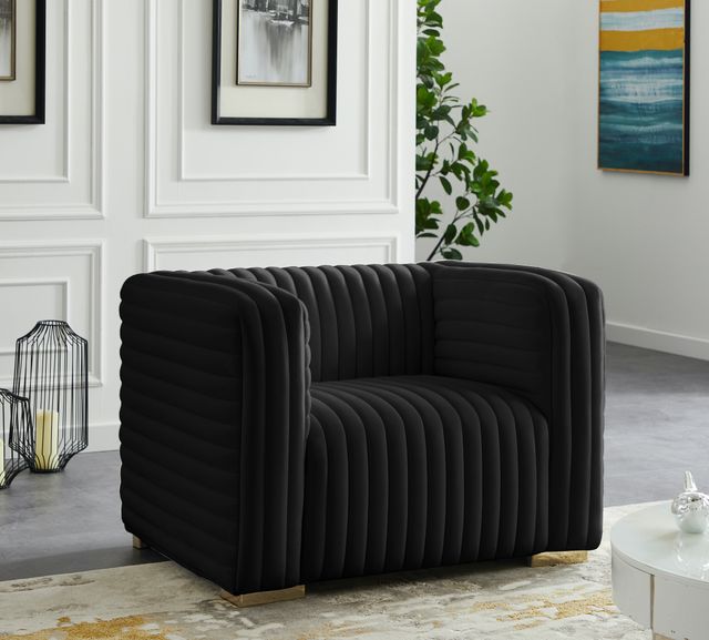 Meridian Furniture Ravish Black Velvet Chair-1