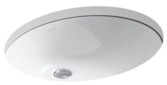 Kohler Caxton® White 21.25" Oval Undermount Bathroom Sink-0