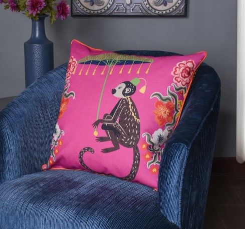 Stylecraft Tinck Brown/Pink Throw Pillow-3