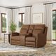 Flexsteel® Maxwell Cedar Leather Power Reclining Loveseat with Console-1