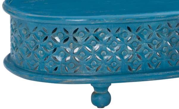 Powell® Inora Imani Blue Oval Coffee Table-1