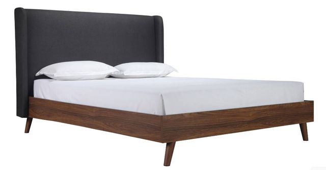 Mazin Furniture Brody Dark Gray Queen Upholstered Platform Bed-1