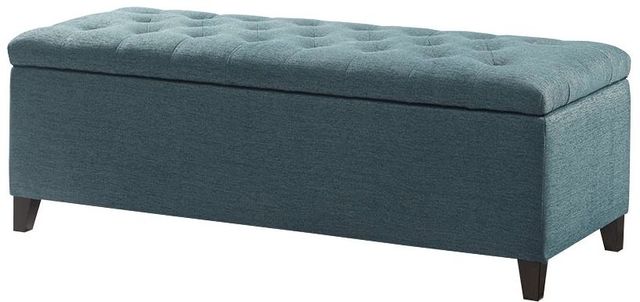Olliix by Madison Park Blue Shandra Tufted Top Storage Bench-3
