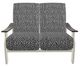 Telescope Casual St. Catherine Agra Classic/Storm Aluminum/Fabric Outdoor MGP Cushion Loveseat with Chestnut Rustic Arms-1