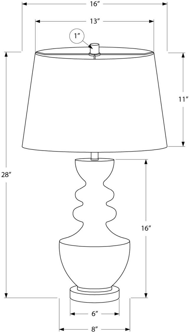 Monarch Specialties Inc. Beige Resin Table Lamp with Beige Shade-1