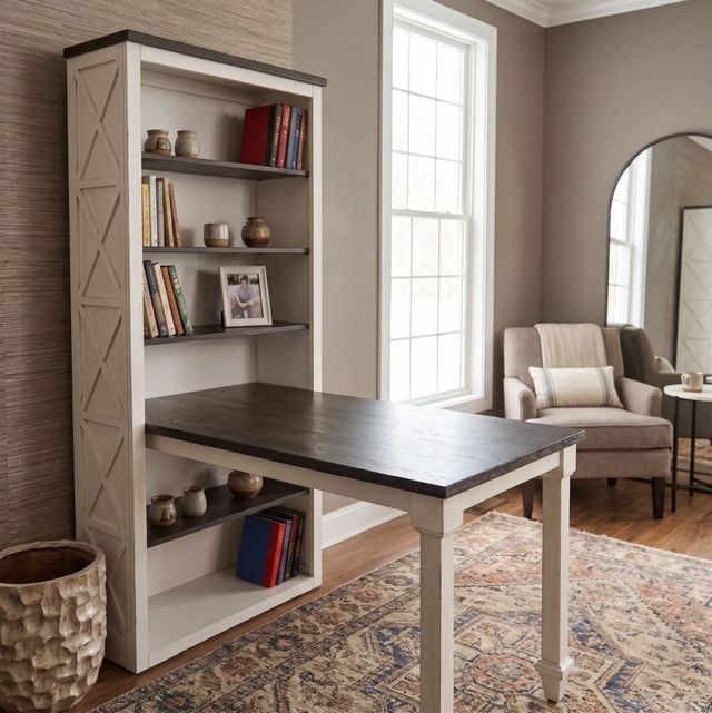 Sunny Designs™ Carriage House Charcoal Gray/Weathered Crème Desk Return-1