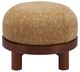 Zuo® Modern Gome Oat Yellow/Walnut Ottoman-1