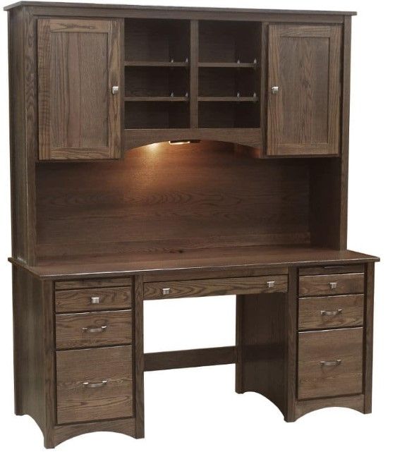 Wolfcraft Furniture McMillan Black 65" Desk with Hutch-0