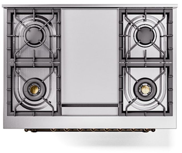 Ilve® Nostalgie II Series 36" Stainless Steel Pro Style Dual Fuel Range-2