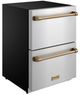 Thor Kitchen® Gordon Ramsay 24" 5.4 Cu. Ft. Stainless Steel Outdoor Under-Counter Refrigerator with Bronze Handle-2