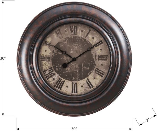 Monarch Specialties Inc. Brown 30" Wall Clock-3