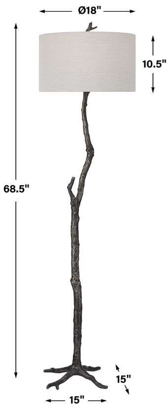 Uttermost® Spruce Black Floor Lamp-2