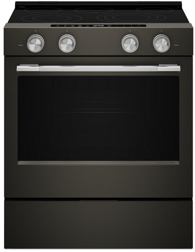 KitchenAid® 30" Black Ore Slide-In Electric Range-1