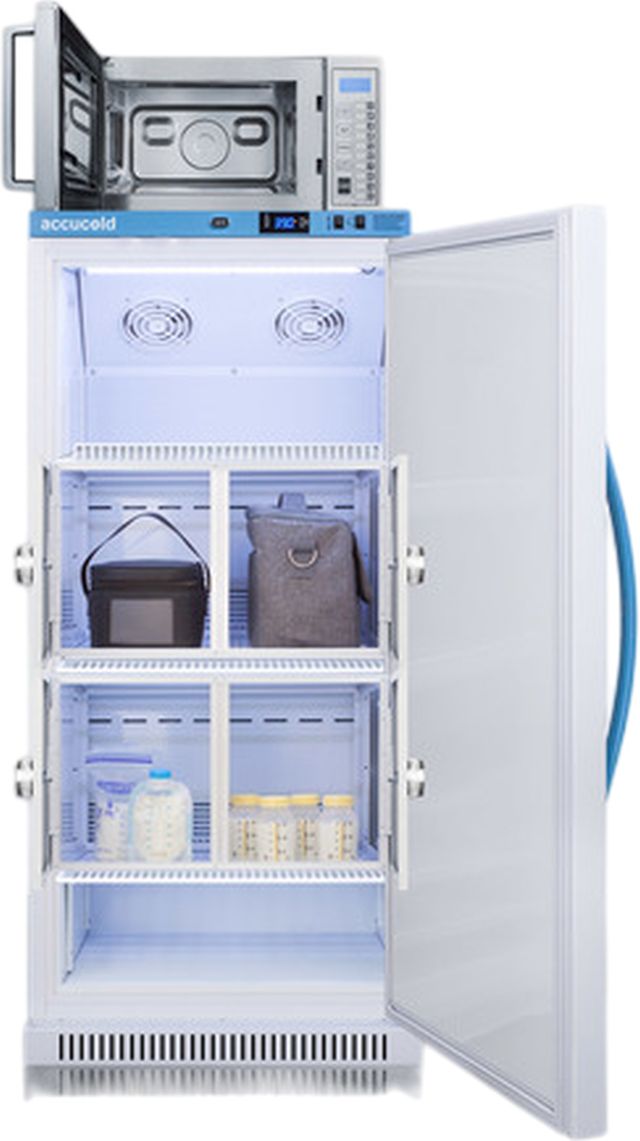Accucold® MOMCUBE 8 Cu. Ft. White/Stainless Steel Breast Milk Refrigerator/Microwave Combination-2