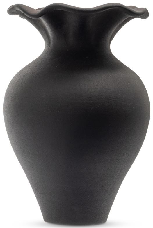 Moe's Home Collection Ruffle Black 12" Decorative Vessel-1