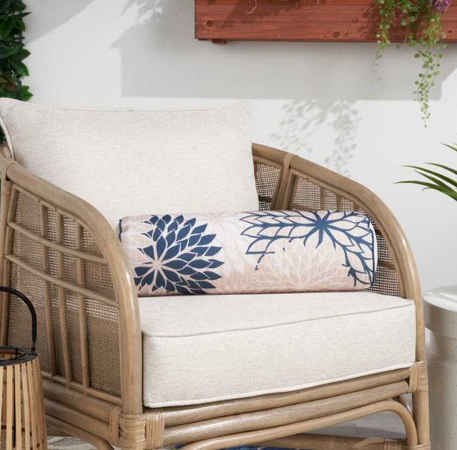 Nourison Home™ Aloha Ivory/Navy Bolster Throw Pillow-2