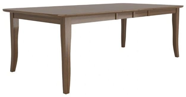 Country View Woodworking Customizable Avondale Hickory Top 48" Dining Table with 2-Leaves and Brown Maple Base-0