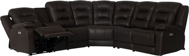 Palliser® Furniture Customizable Leighton 5-Piece Power Reclining Curved Sectional with Power Headrest-1