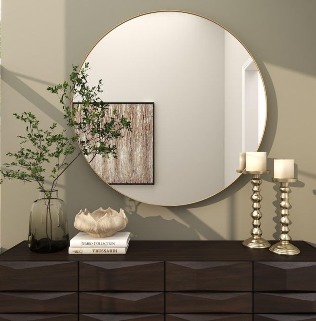 Deco Marche Gold Large Thin Minimalistic Frame Mirror-4