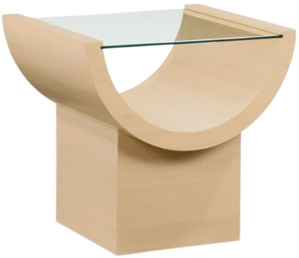 Meridian Furniture Beverwil Glass Top End Table with Natural Base-0